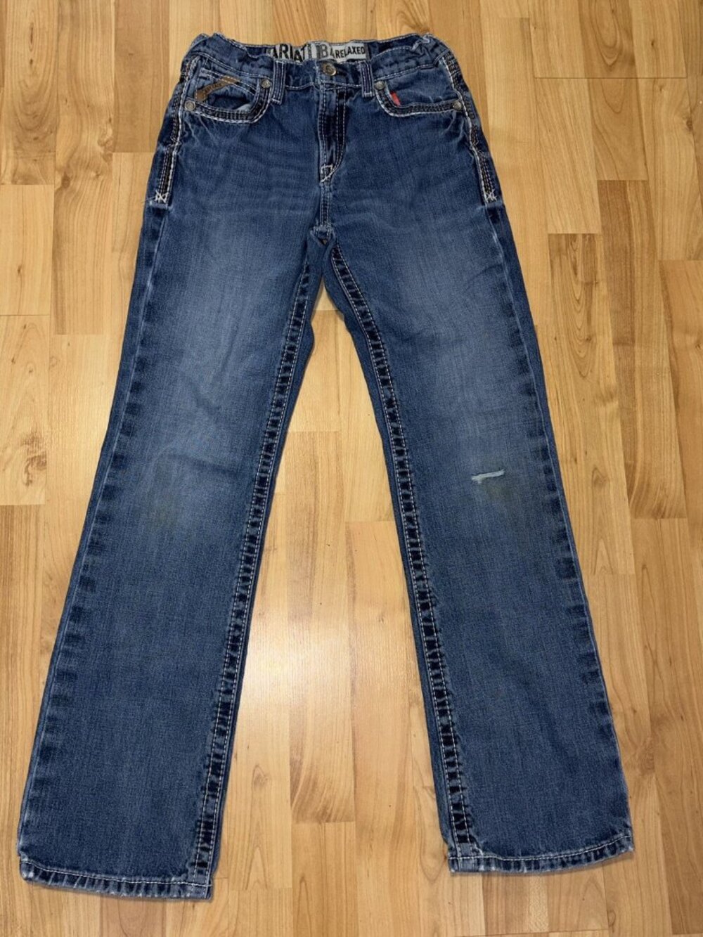 Ariat Jeans B4 Boy 14 Blue Slim Straight Kid Youth Western Pant Light Wash Denim
